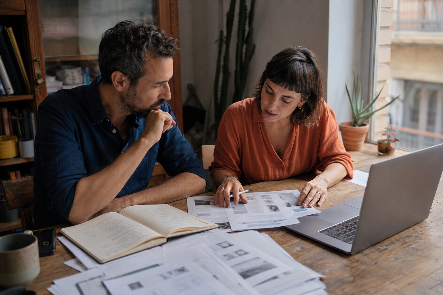 Consultor SEO trabajando directamente con una propietaria de negocio