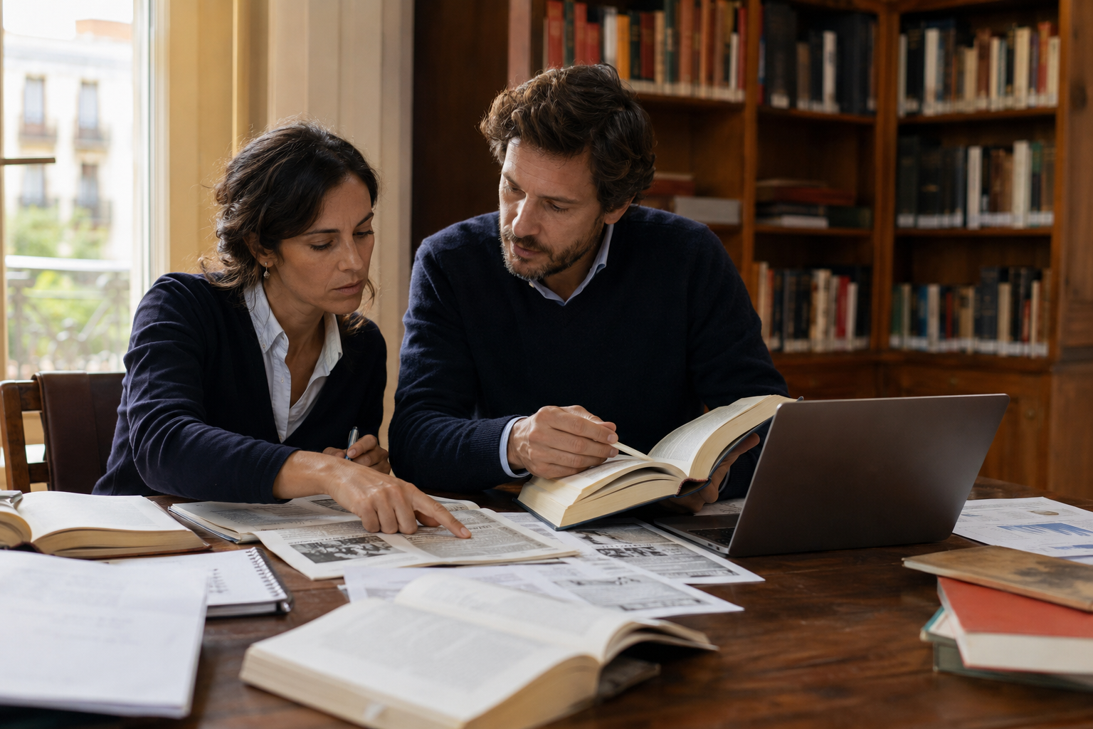 Profesionales contrastando fuentes para elaborar una respuesta fiable